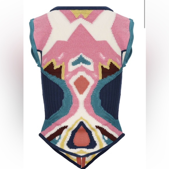 NWT FABULOUS ETRO
Boho Butterfly Intarsia Knit Tie Vest ~ 40 - Picture 6 of 8